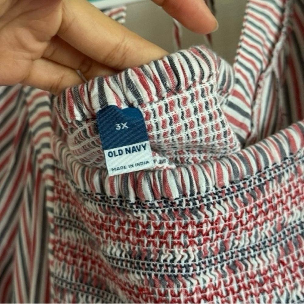 Old Navy fit & flare short sleeves striped tie-back midi dress - Picture 7 of 10